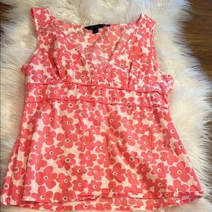 Boden Coral Floral Sleeveless Blouse